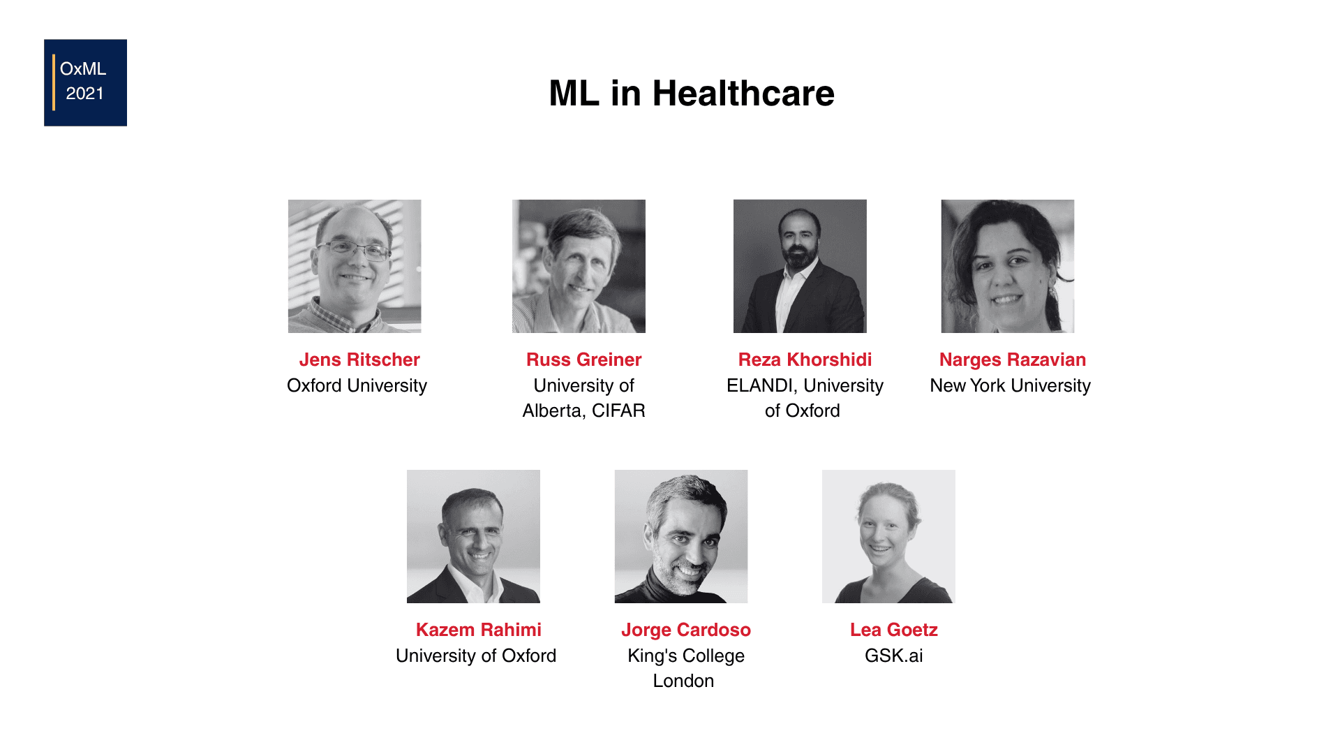 ML in Healthcare speakers