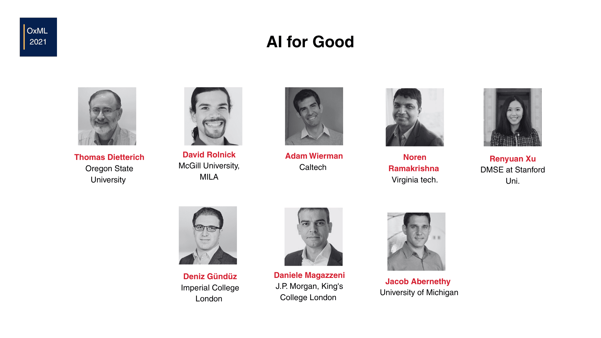 AI for Good speakers